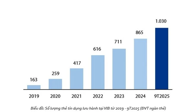 Biểu đồ số lượng thẻ tín dụng - Tài Chính 247